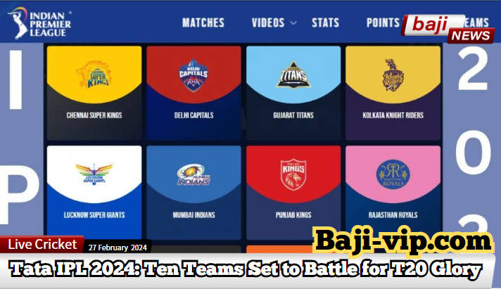 Tata IPL 2024: Ten Teams Set to Battle for T20 Glory